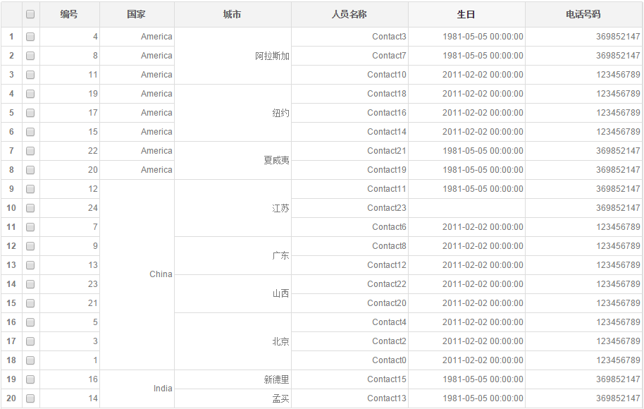 表格-行融合